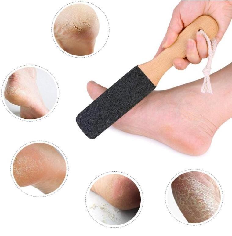 Spa Pedicure Tool Wet or Dry Feet Scraper Foot Rasp Removers Cracked Heels Wooden Handle Foot File Callus Remover