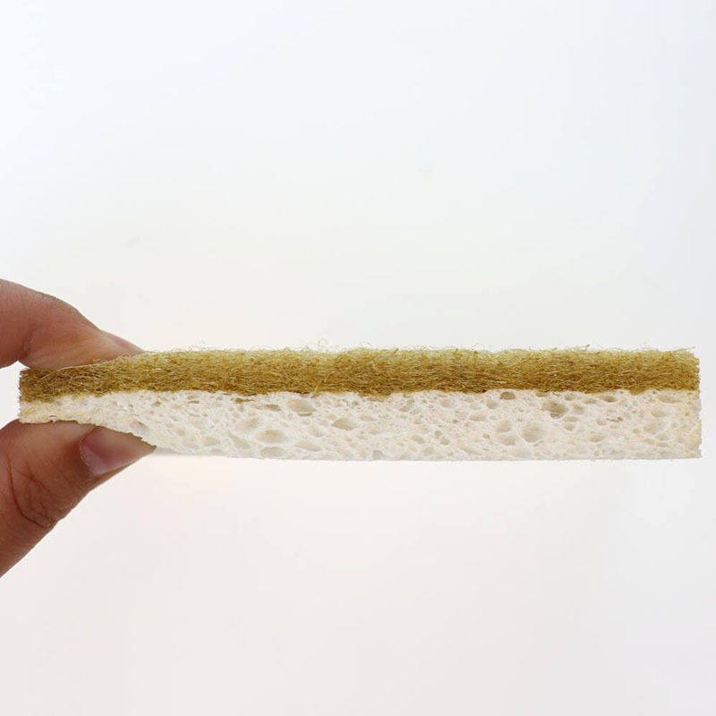 Eco Natural Sponge Scrubber High Absorbent Kitchen Sisal Dishwashing Cellulose Sponges Scouring  Pad for Household