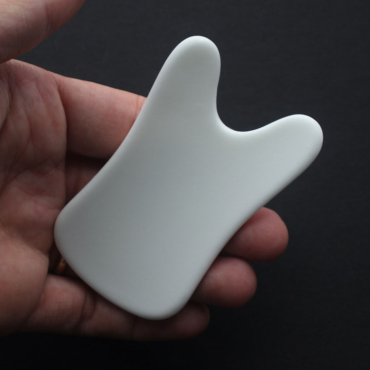 Amazon OEM Custom White Ceramic Face Body Neck Guasha Stone Gua Sha Scraping Facial Massage Beauty Tools Guasha Board