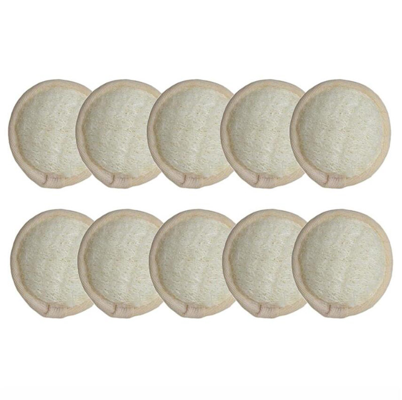 Private Label Natural Loofah Makeup Remover Pads Facial Cleaning Exfoliating Pad