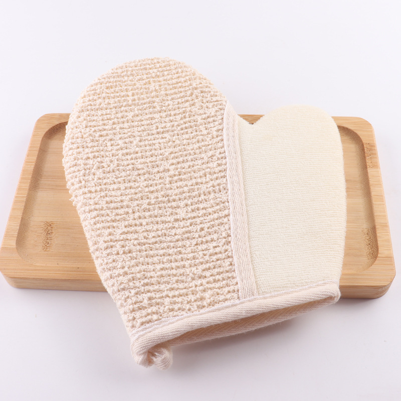 Natural Hemp Exfoliating Bath Brushes Face and Body Mitt Mitten Bath Sponge Scrubber Remove Dead Skin Eco-friendly Brushes