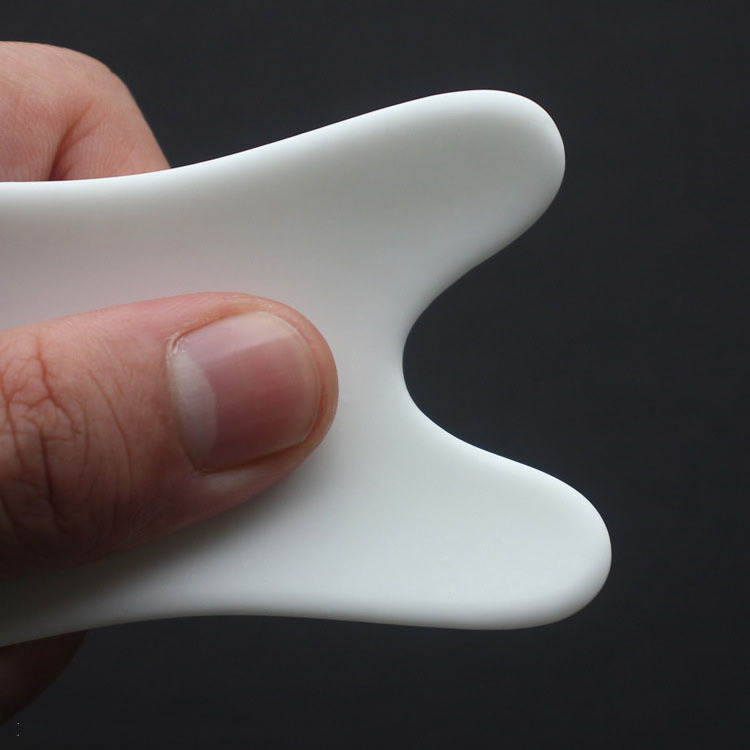 Amazon OEM Custom White Ceramic Face Body Neck Guasha Stone Gua Sha Scraping Facial Massage Beauty Tools Guasha Board