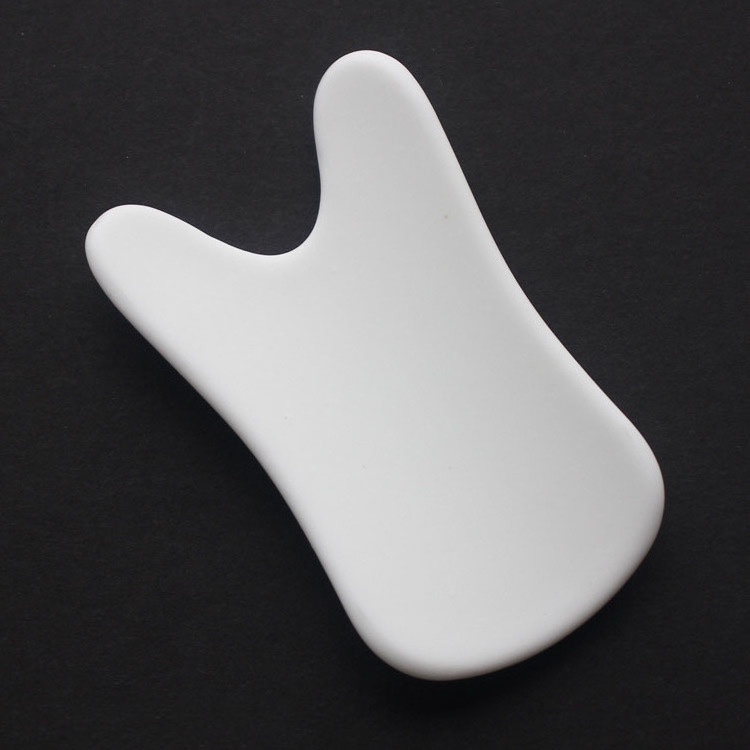 Amazon OEM Custom White Ceramic Face Body Neck Guasha Stone Gua Sha Scraping Facial Massage Beauty Tools Guasha Board