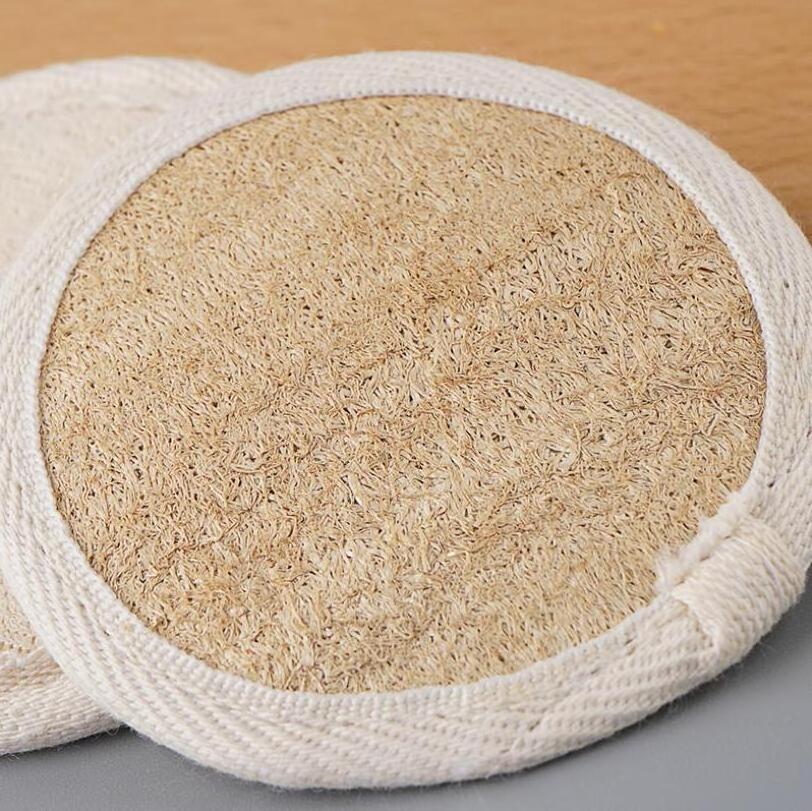 Private Label Natural Loofah Makeup Remover Pads Facial Cleaning Exfoliating Pad