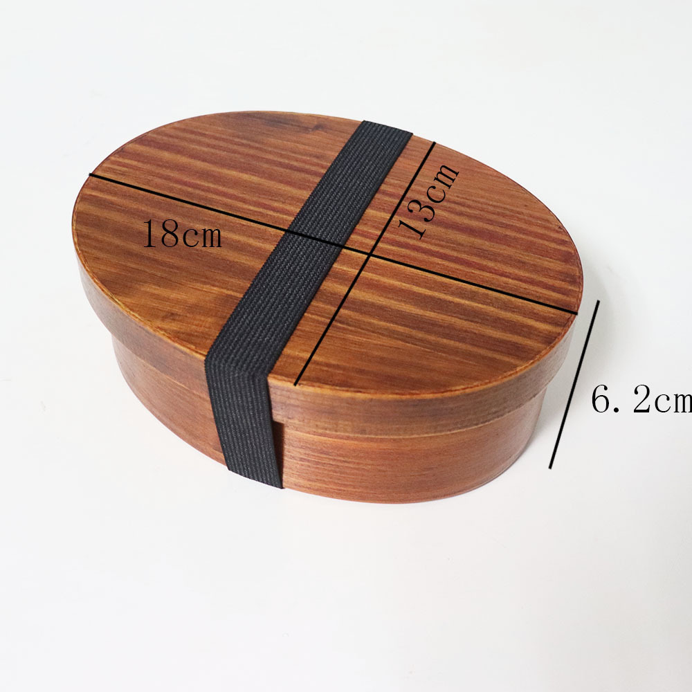 Wooden Lunch Box Bento Box with Internal Separator Cryptomeria Wood Food Container