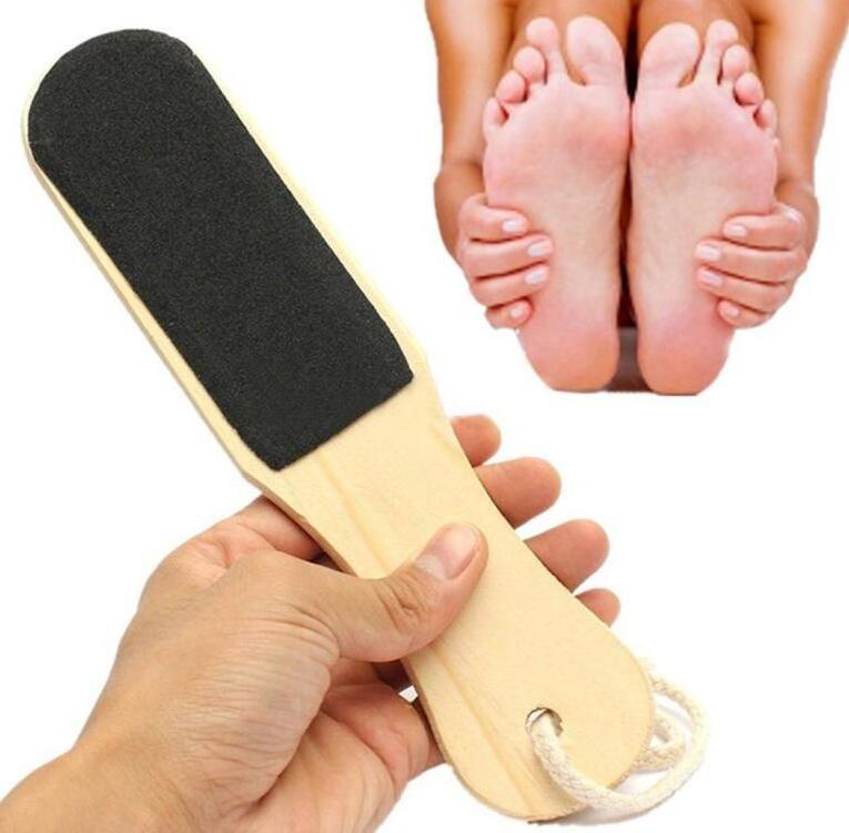 Durable Double Faced Pedicure Foot Scrub File Wooden Pedicure Sandpaper Foot File Wood Callus Remover Pedicure Foot File