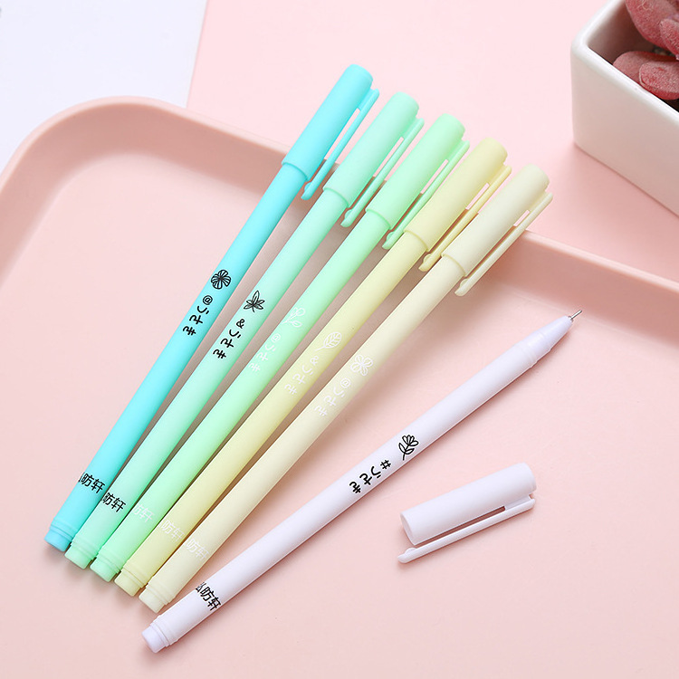 Creative 0.38mm Morandi color neutral pen box pen 6 sets retro stationery office supplies signature pen wholesale