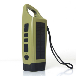 2023 New Arrival Portable Outdoor Multifunction LED Light Source SOS Solar Dynamo Flashlight with Radio for Emergency Camping