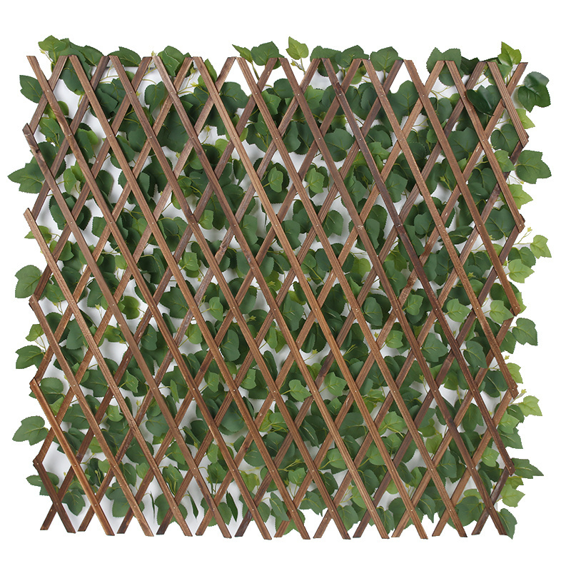 Z-17 Outdoor Home Garden Decoration Green Leaf Faux Privacy Artificial Ivy Expandable Trellis