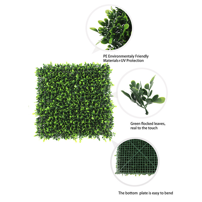 p105-25/50 Wholesale Plastic Fire Retardant Faked Greenery Topiary Hedge Boxwood Panels Artificial Grass Wall