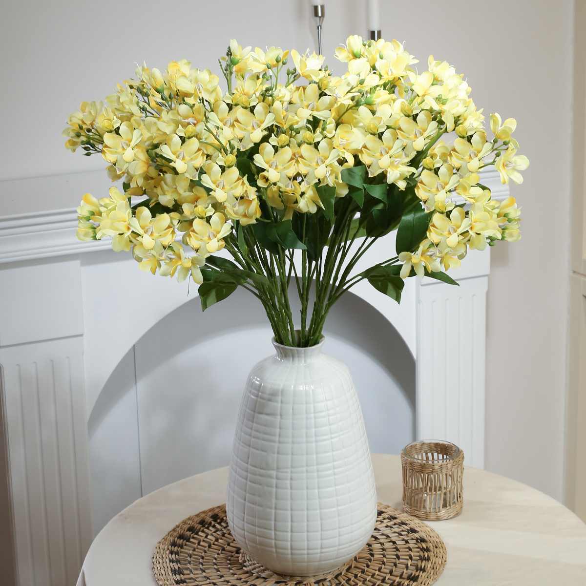 PHCSP-1300 High Quality Single Stem Yellow Artificial Azalea Flowers For Home Indoor Outdoor Wedding Decor