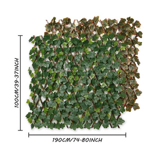 Z-17 Outdoor Home Garden Decoration Green Leaf Faux Privacy Artificial Ivy Expandable Trellis