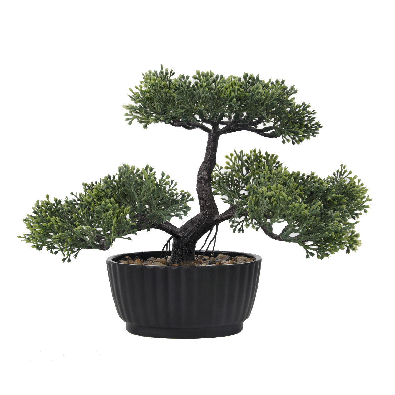 YM0516-2 Home Table Decorative Small Potted Cedar Plants Plastic Artificial Green Bonsai Pine Tree