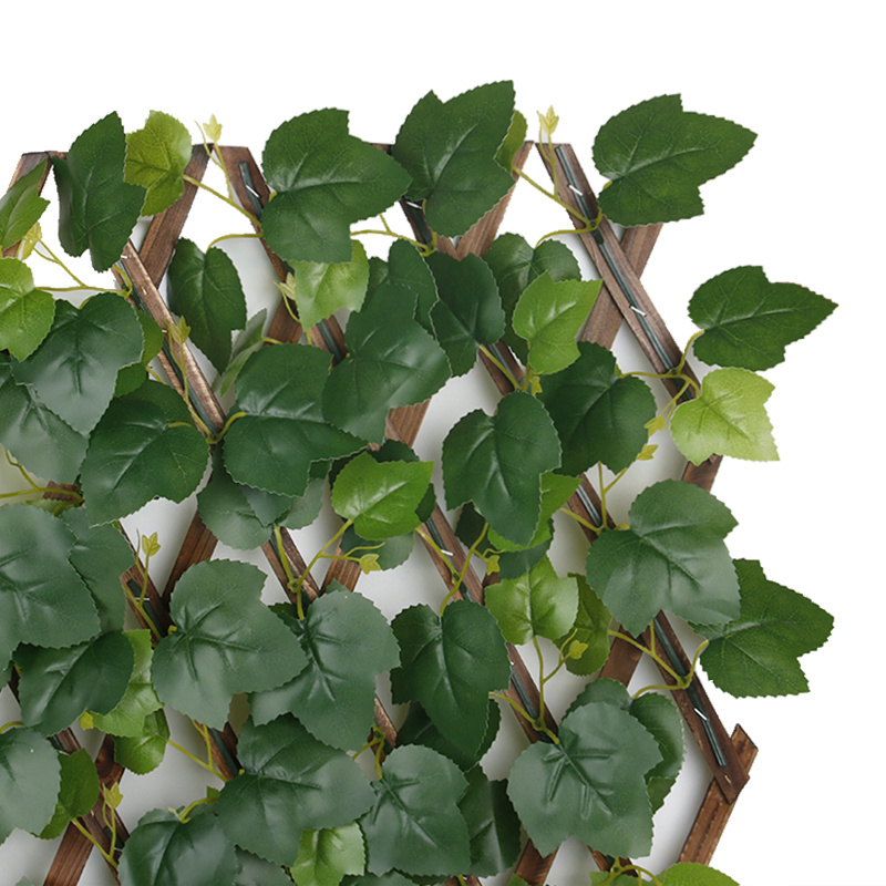 Z-17 Outdoor Home Garden Decoration Green Leaf Faux Privacy Artificial Ivy Expandable Trellis