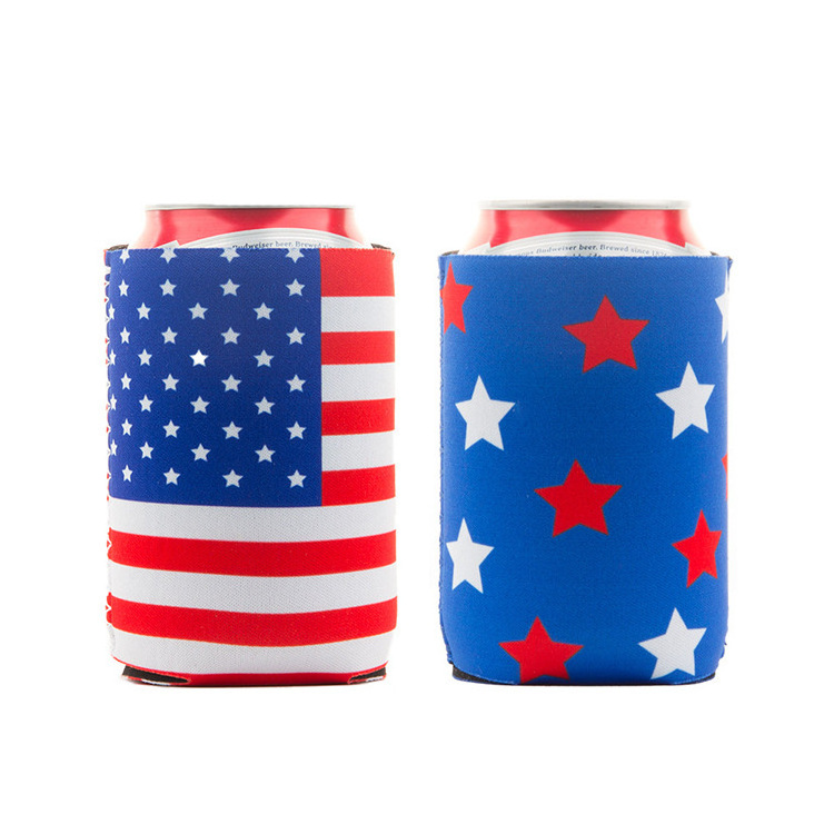 Sublimation Custom Printing LOGO Neoprene 12oz Collapsible Beer Can Cooler Coolies