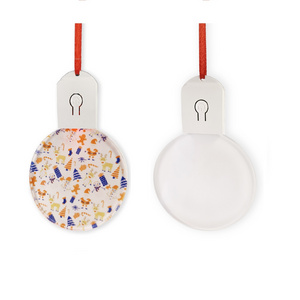 Custom Double Side Printing Sublimation Blank Round Shape Acrylic Xmas LED Ornament with Light