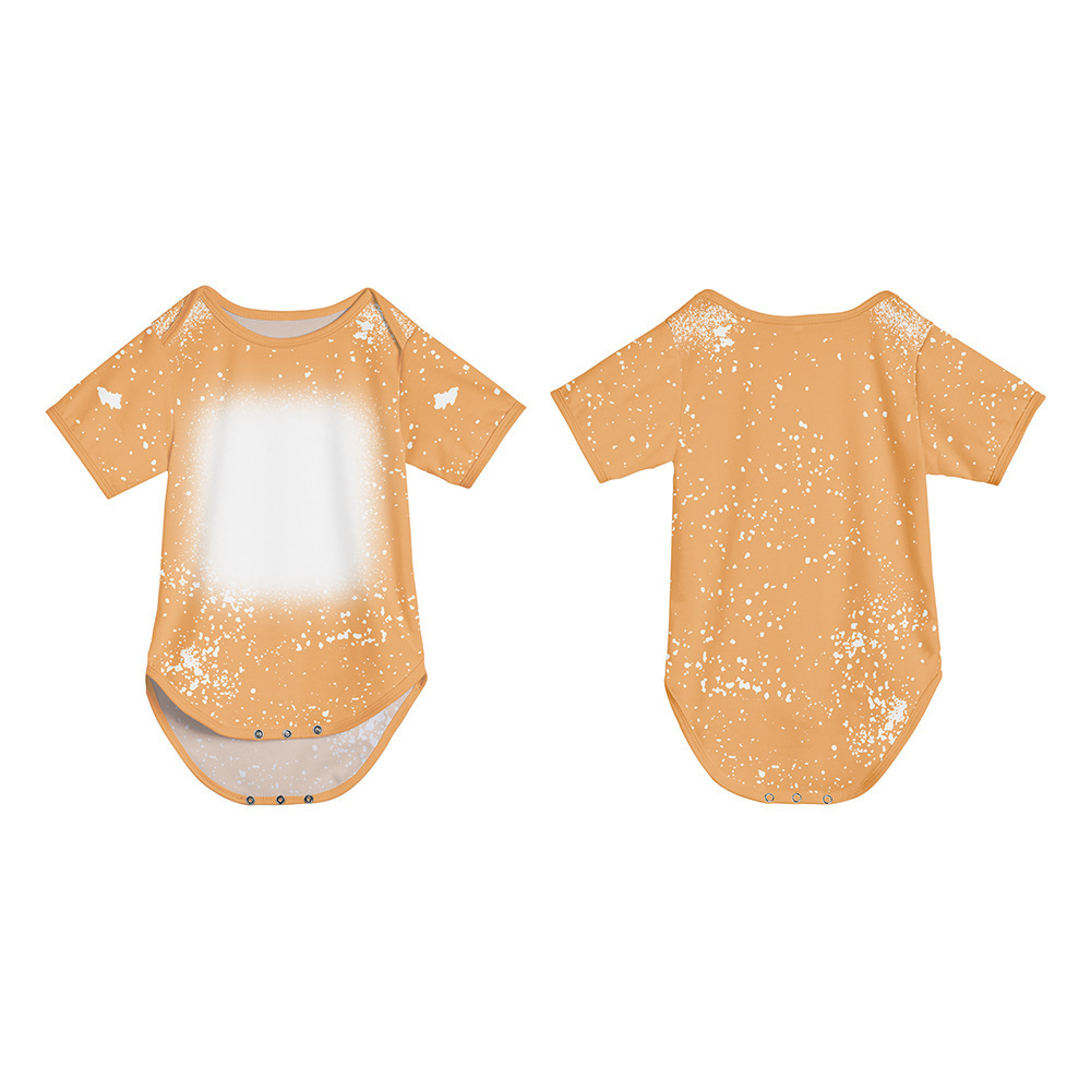 Wholesale Custom logo Newborn Wear Cotton Feel blank Baby Clothes colourful 100% polyester Faux Bleach Sublimation Baby Onesie