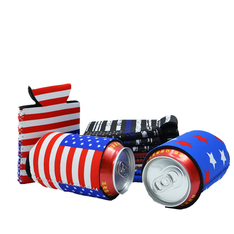 Sublimation Custom Printing LOGO Neoprene 12oz Collapsible Beer Can Cooler Coolies