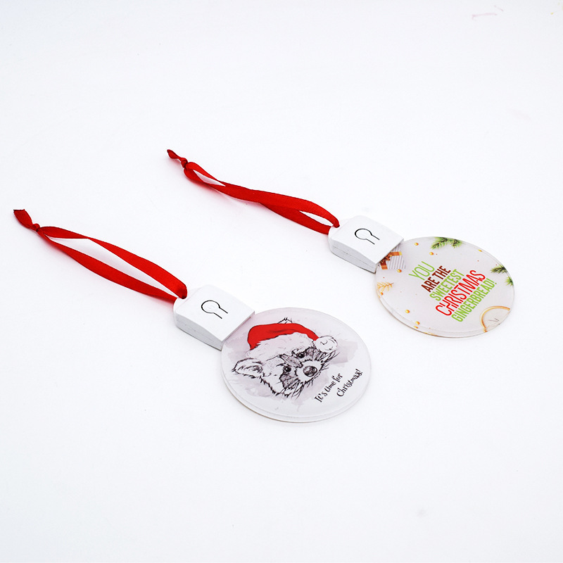 Custom Double Side Printing Sublimation Blank Round Shape Acrylic Xmas LED Ornament with Light