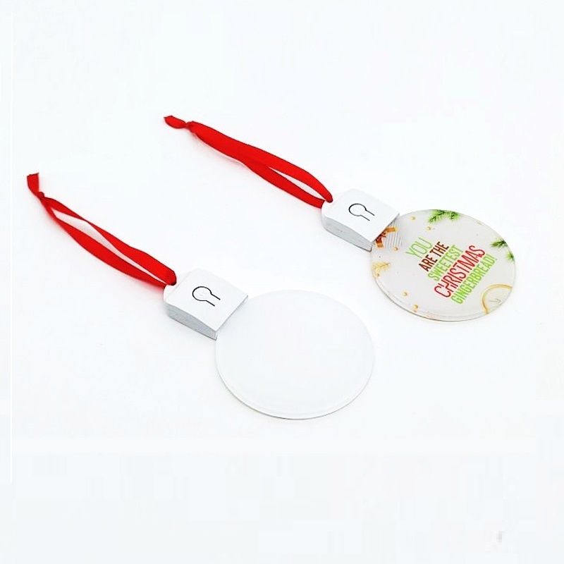 Custom Double Side Printing Sublimation Blank Round Shape Acrylic Xmas LED Ornament with Light