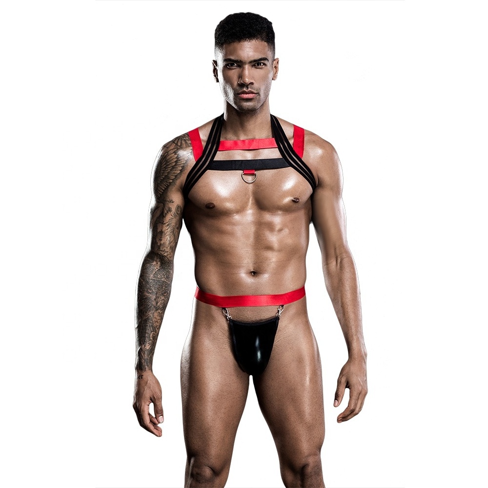 factory hot sale elastic body harness and jockstrap lingerie sets gays sexy underwear for men