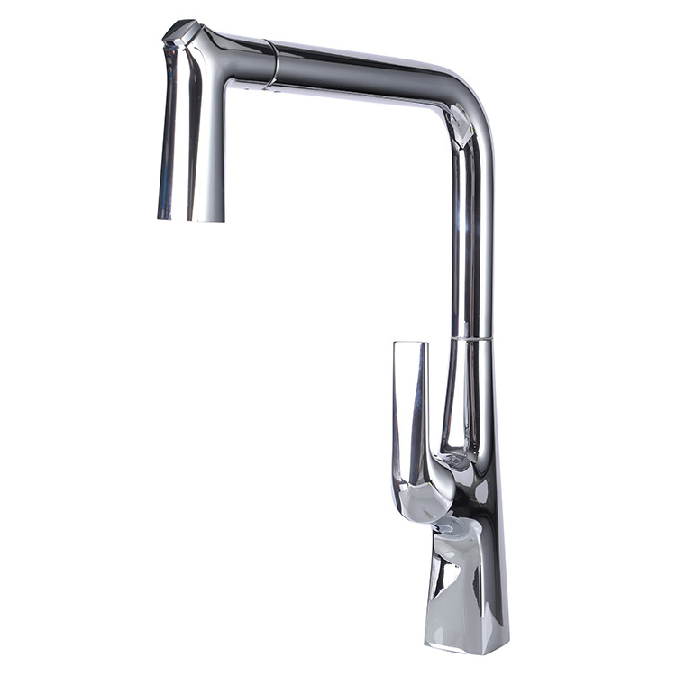 luxury brass 360 degree rotating faucet single lever pullout kitchen mixer faucets flexible