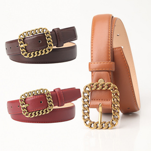 New cross-border vintage chain buckle women's belt trend 100 waist belt women's fashion embellished belt female