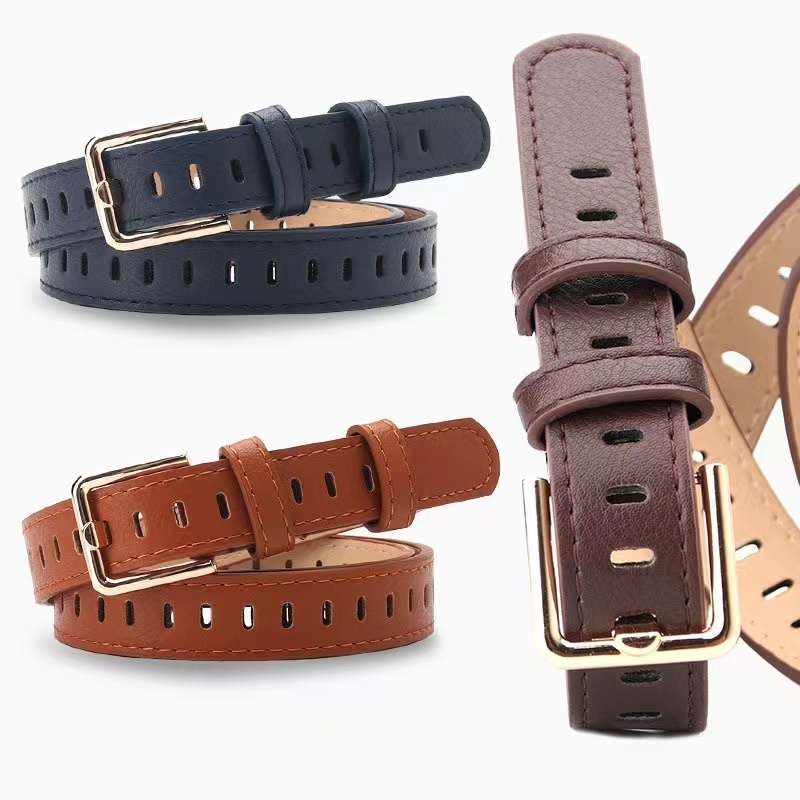 105cm women's belts Korean-style hollow-out punch-free imitation leather belts all-match girls' dresses decorated with thin bel