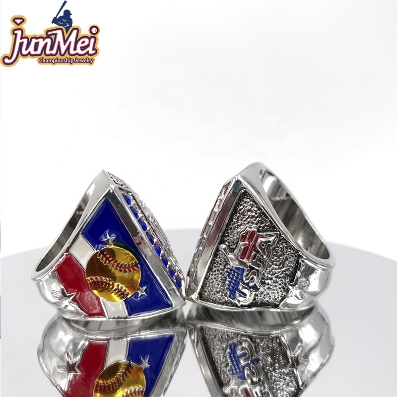 custom logo texas state usssa usfa tournament softball baseball championship rings for sports teams