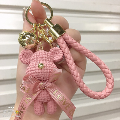 New Cartoon Resin Cute Bear Keychain Creative Fashion Car Bag Women Wallet Pendent Accessories 3d Bear Doll Keychain