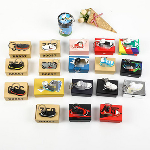 Wholesale Soft PVC AJ  Shoe 3D Rubber Keychain Mini Sneaker Key Chain Jordania Keychain Keyring with Mini Box