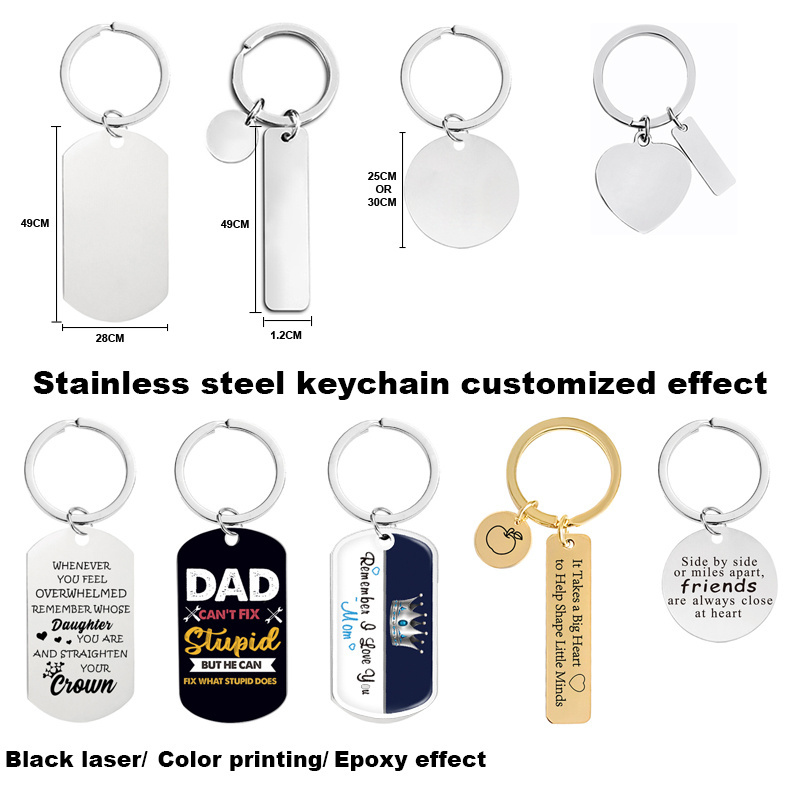 Wholesale QR Code Keychain Stainless Steel Key Chain Custom Blank Keychain Metal Tag Keychains