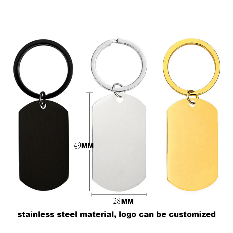 Wholesale QR Code Keychain Stainless Steel Key Chain Custom Blank Keychain Metal Tag Keychains