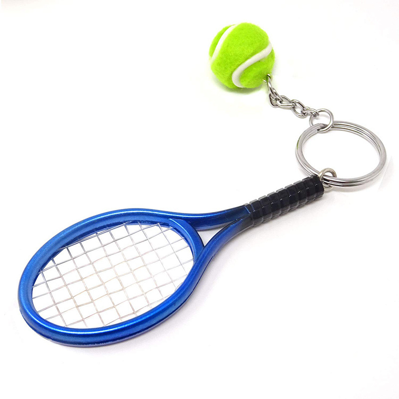 Wholesale Souvenir Gifts Mini Tennis Keychain Tennis Racket Ball Keychain