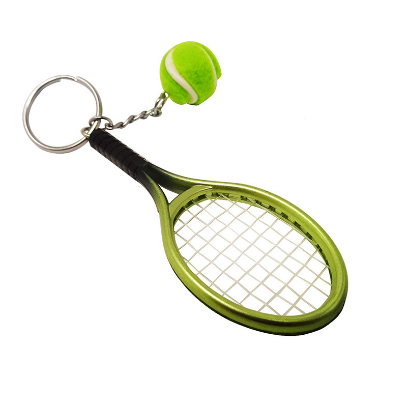 Wholesale Souvenir Gifts Mini Tennis Keychain Tennis Racket Ball Keychain