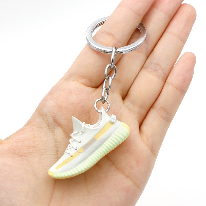 Wholesale 3D Mini Rubber Yeezy Air Basketball Keychain Soft PVC Shoe Sneaker Keyring