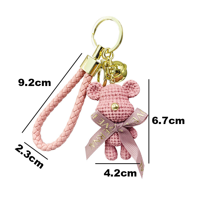 New Cartoon Resin Cute Bear Keychain Creative Fashion Car Bag Women Wallet Pendent Accessories 3d Bear Doll Keychain