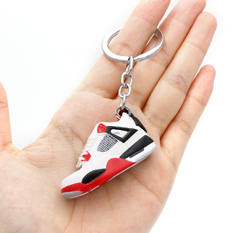 Wholesale Soft PVC Sports Mini Sneaker Keychain 3D  AJ 4 Shoe Keychain