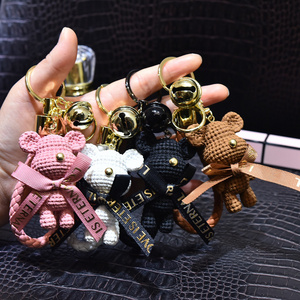 New Cartoon Resin Cute Bear Keychain Creative Fashion Car Bag Women Wallet Pendent Accessories 3d Bear Doll Keychain