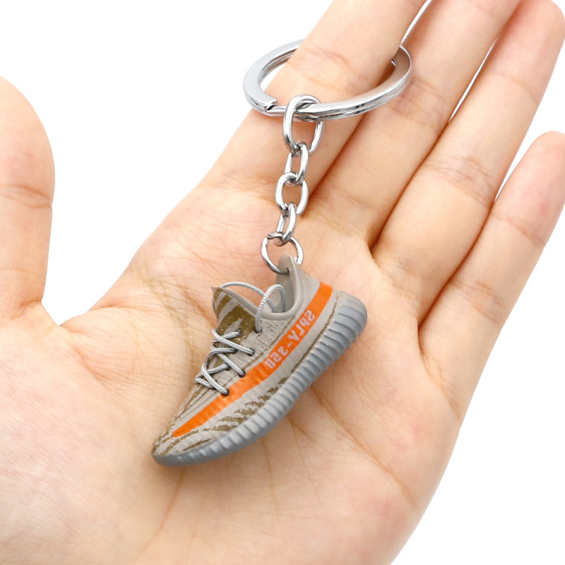 Wholesale 3D Mini Rubber Yeezy Air Basketball Keychain Soft PVC Shoe Sneaker Keyring