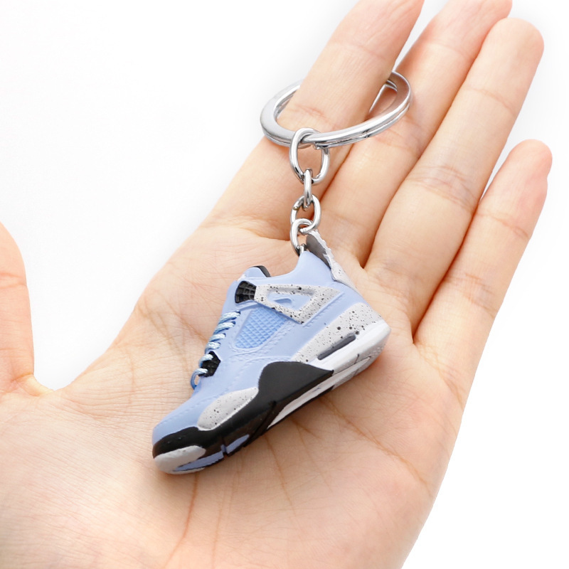 Wholesale Soft PVC Sports Mini Sneaker Keychain 3D  AJ 4 Shoe Keychain