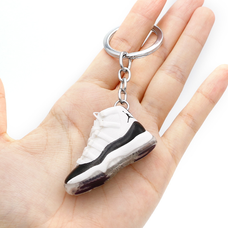 Wholesale In stock AJ Sports Shoes Sneaker Keychain 3D PVC Jor Dan Shoe Key chain With Box