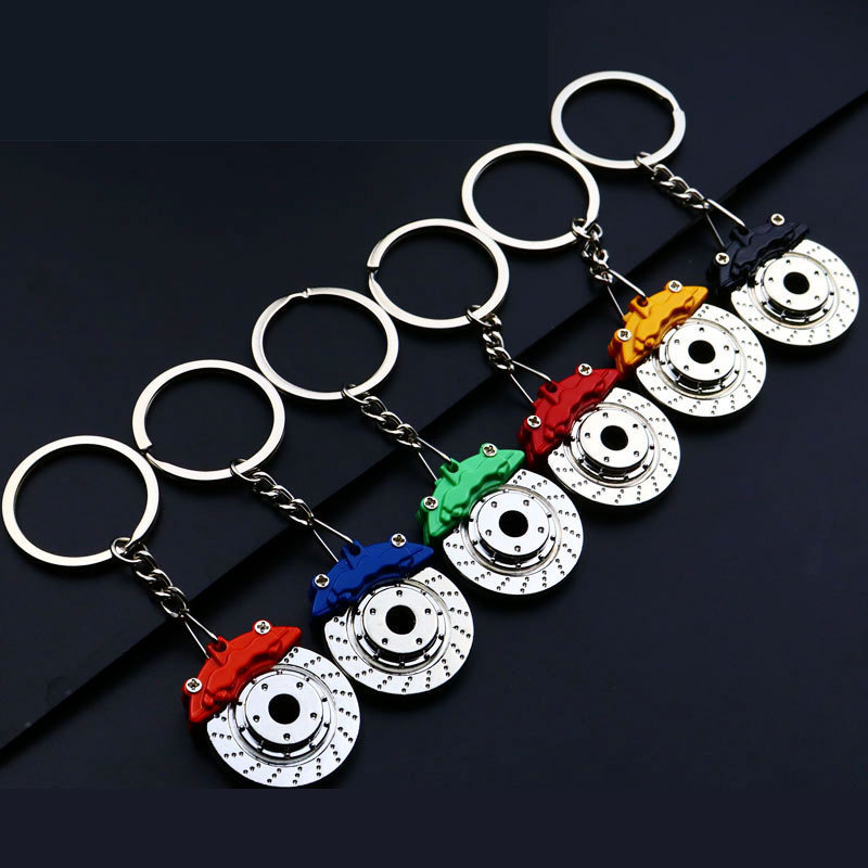 Wholesale Hot Selling Auto Car Part Keychain Custom Logo Black Silver Turbo Gearbox Wheel Tire Rim Red Brake Key Chain