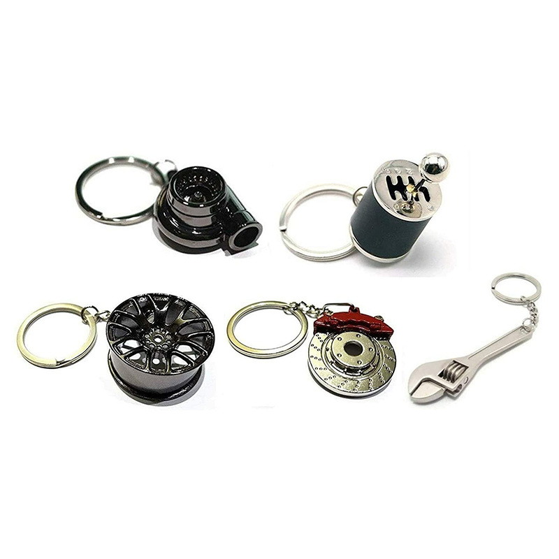 Custom Logo Automotive Car Parts Keychain Piston Disc Brake Rotor Turbo Metal Car Keychains for Promotion Gift