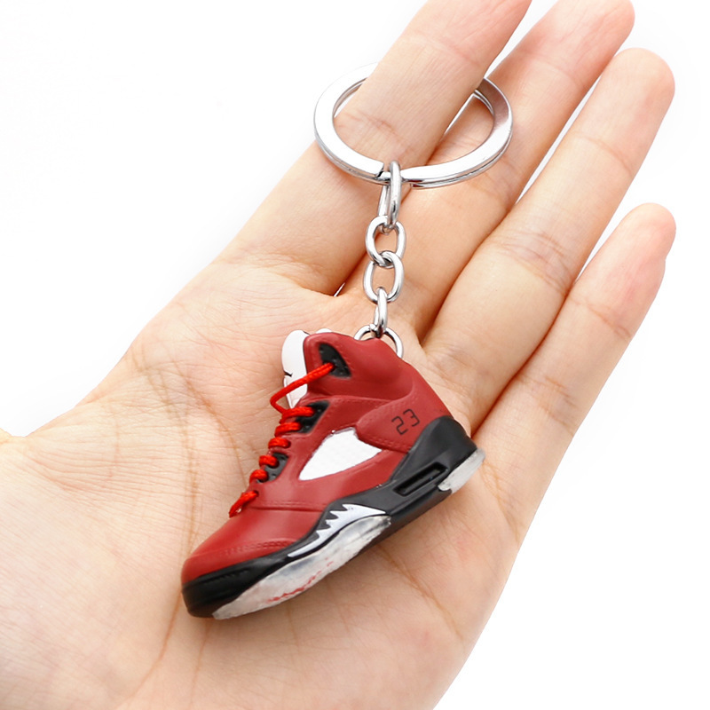 Wholesale Soft PVC Sports Mini Sneaker Keychain 3D  AJ 4 Shoe Keychain