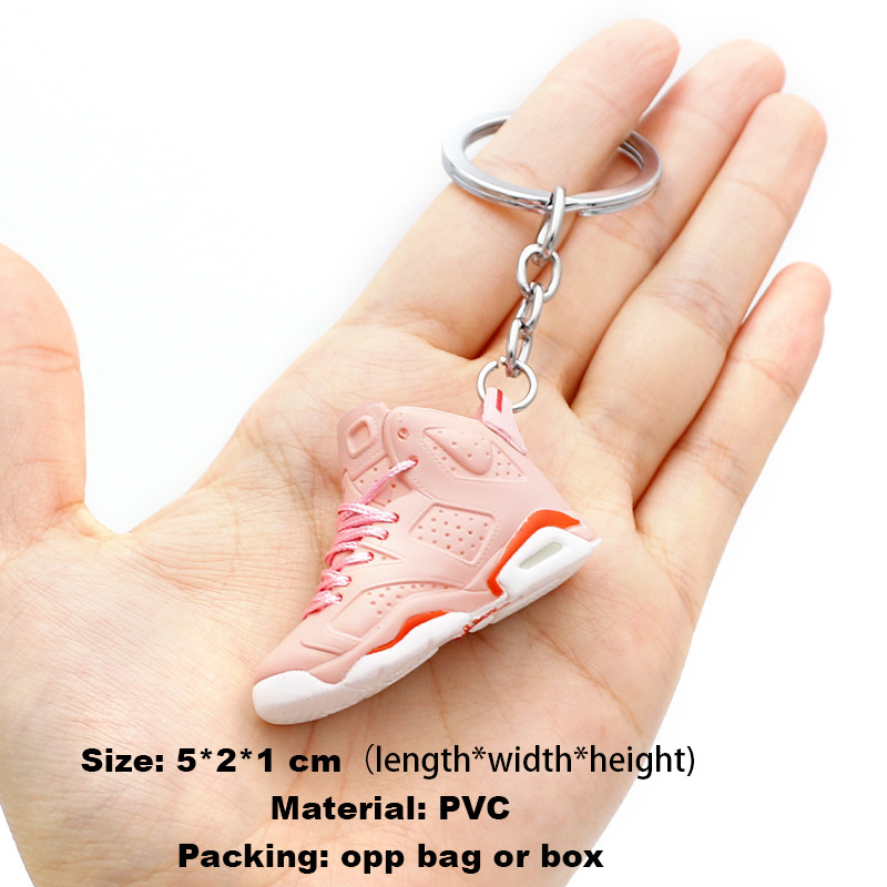 Wholesale In stock AJ Sports Shoes Sneaker Keychain 3D PVC Jor Dan Shoe Key chain With Box