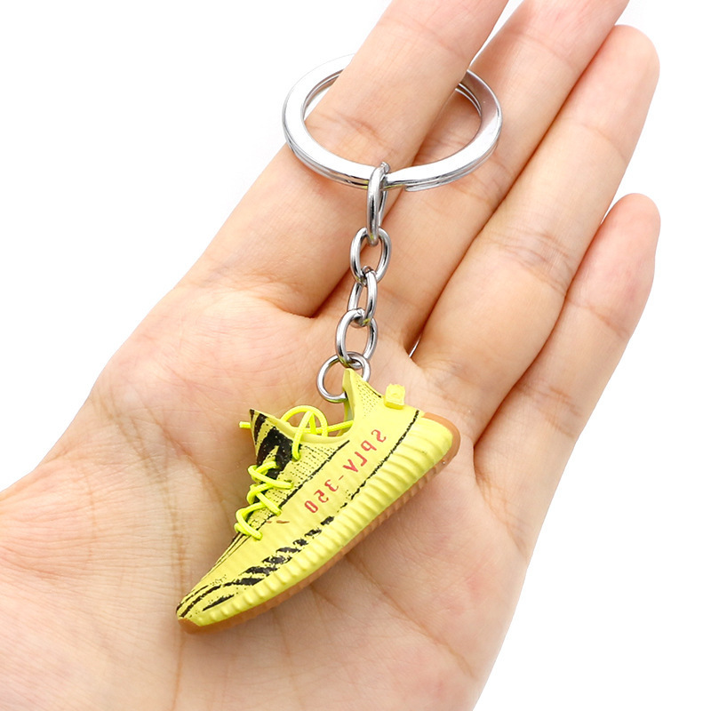 Wholesale 3D Mini Rubber Yeezy Air Basketball Keychain Soft PVC Shoe Sneaker Keyring