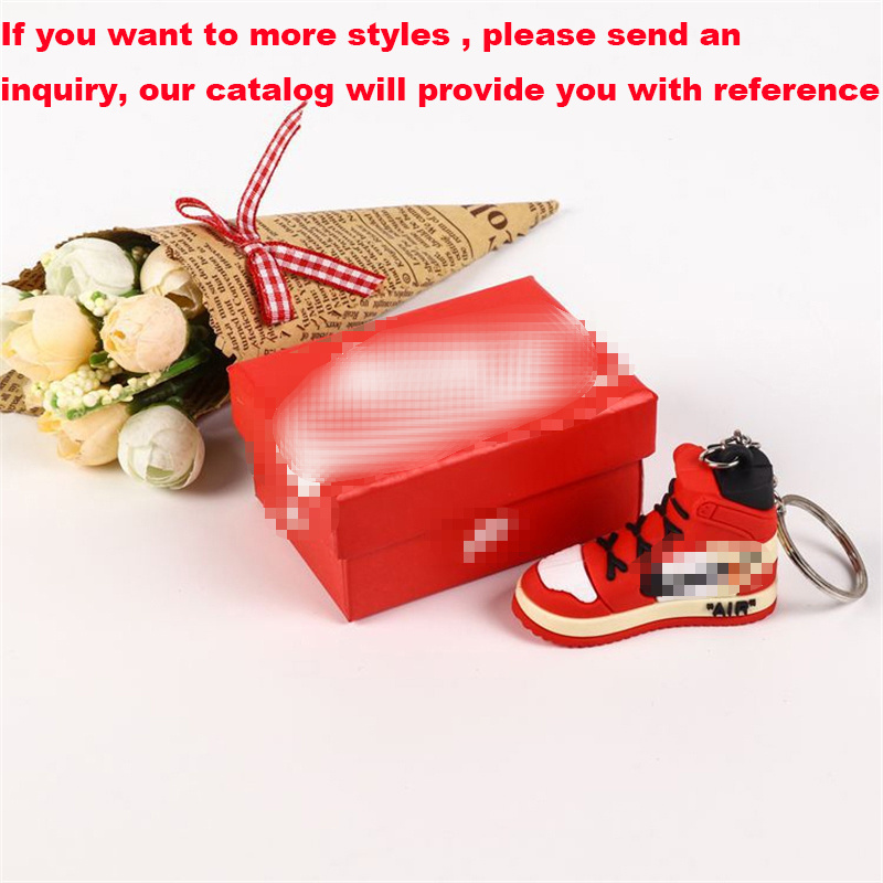 Wholesale 3D PVC AJ  Shoes Sneaker Keychain With Mini box