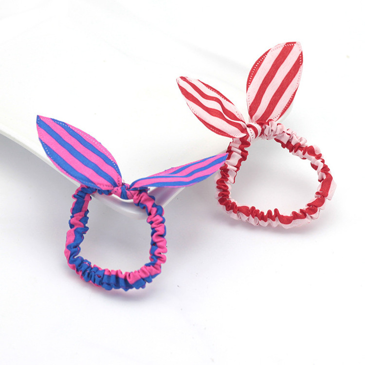 wholesale  small Bunny ears hair tie for baby cute  ponytail rubber band high elastic kids  hair accessories