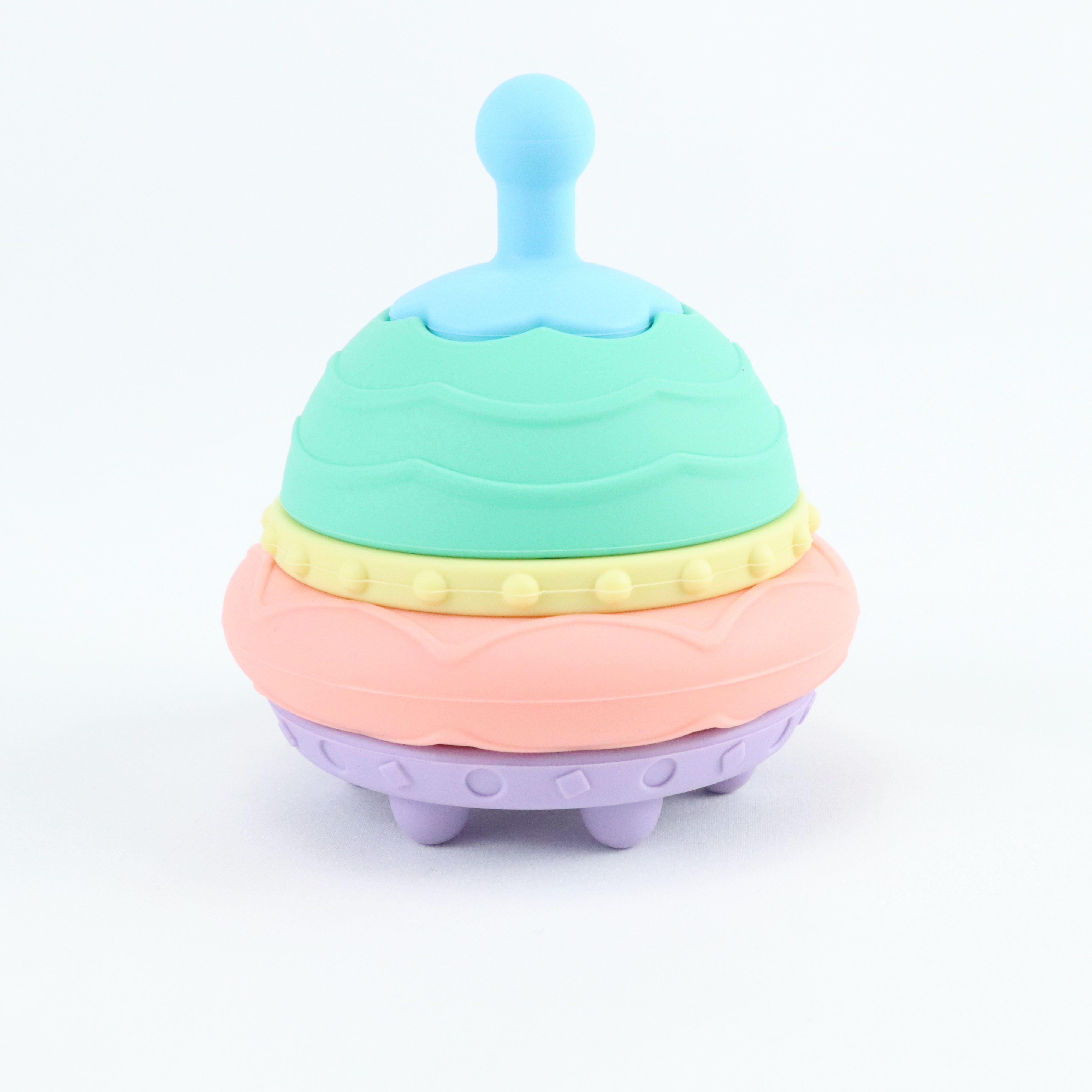 Saucer Shape Gyro Baby Silicone Stacking Blocks 3D Puzzle Standing Toys